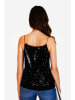ASSUILI Paillettentop in Schwarz