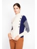 ASSUILI Pullover in Creme/ Dunkelblau