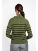ASSUILI Pullover in Grün/ Schwarz