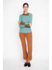 ASSUILI Trui turquoise/camel