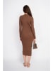 ASSUILI Strickkleid in Braun