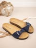 BABUNKERS Family Leren slippers donkerblauw