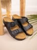 BABUNKERS Family Leren slippers zwart