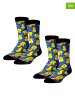 Lucky Socks 2er-Set: Socken in Dunkelblau/ Gelb/ Schwarz