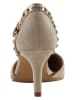 Heine Leren pumps beige/goudkleurig
