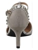 Heine Leren pumps grijs/zilverkleurig