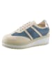 Heine Leren sneakers beige/blauw