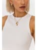 Ania Kruk Pozłacany naszyjnik z cyrkonią i zawieszką - dł. 45 cm
