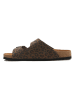 Comfortfusse Leren slippers bruin/zwart