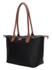 Charm Schultertasche in Schwarz/ Camel - (B)42 x (H)25 x (T)15 cm