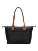 Charm Schultertasche in Schwarz/ Camel - (B)42 x (H)25 x (T)15 cm