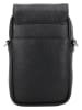 Charm Skórzana torebka w kolorze czarnym na telefon - 12 x 22 x 6 cm