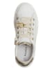 Patrizia Pepe Leder-Sneakers in Weiß/ Gold