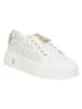 Patrizia Pepe Leder-Sneakers in Weiß/ Gold