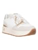 Patrizia Pepe Leder-Sneakers in Weiß/ Creme/ Gold