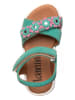 lamino Leren sandalen turquoise
