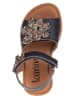 lamino Leren sandalen donkerblauw