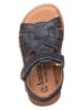 lamino Leren sandalen donkerblauw