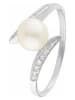 CARATELLI Weißgold-Ring "Fenoa" mit Diamanten und Perle