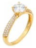 CARATELLI Gold-Ring "Tawo" mit Diamanten und Edelstein