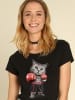 WOOOP Shirt "Boxing Cat" in Schwarz