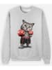 WOOOP Sweatshirt "Boxing Cat" grijs
