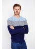 William de Faye Pullover in Dunkelblau/ Grau/ Hellblau
