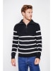 William de Faye Pullover in Schwarz/ Weiß