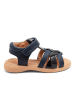 bisgaard Leder-Sandalen "Simone" in Dunkelblau