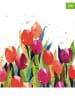 ppd 2er-Set: Servietten "Tulip Splash" in Rot/ Grün - 2x 20 Stück