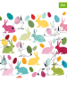 ppd 2er-Set: Servietten "Rabbits & Eggs" in Weiß/ Bunt - 2x 20 Stück