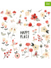 ppd 2er-Set: Servietten "Happy Place" in Rot/ Beige - 2x 20 Stück