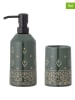Bloomingville 2-delige set: zeepdispensers "Cheran" groen/beige