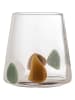 Bloomingville Trinkglas "Gildor" in Transparent/ Hellbraun/ Grün - 380 ml