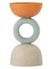 Bloomingville Theelichthouder "Loretta" oranje/mintgroen/crème - (H)17 x Ø 9 cm