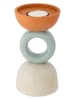 Bloomingville Theelichthouder "Loretta" oranje/mintgroen/crème - (H)17 x Ø 9 cm