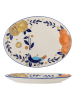 Bloomingville Servierplatte "Lynna" in Weiß/ Blau/ Orange - (L)34 x (B)25 cm