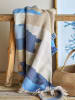 Bloomingville Wohndecke ''Maji'' in Beige/ Blau - (L)160 x (B)130 cm