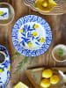 Bloomingville Dinerbord ''Maxima'' blauw/geel - Ø 27 cm
