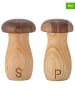 Bloomingville 2-delige set: zout- & peperstrooier bruin - (H)12 x  Ø 6,5 cm