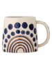 Bloomingville Mok "Shama" crème/donkerblauw - 515 ml