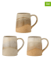 Bloomingville 3er-Set: Tassen "Soleia" in Beige/ Hellbraun - 390 ml