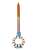 Bloomingville Kaarshouder ''Tacana'' wit/bruin/blauw - (H)12 x Ø 10 cm