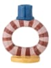 Bloomingville Kaarshouder ''Tacana'' lichtroze/rood/blauw - (H)12 x Ø 10 cm