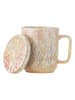 Bloomingville 3-delige set: theekop "Yuma" beige/wit - 250 ml