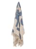 Bloomingville Plaid "Agno" in Blau/ Beige - (L)160 x (B)130 cm