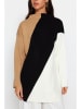 trendyol Pullover in Camel/ Schwarz/ Weiß