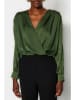 trendyol Bluzka-body w kolorze ciemnozielonym
