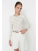 trendyol Koszulka w kolorze beżowo-białym