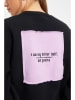 trendyol Sweatshirt in Schwarz/ Flieder